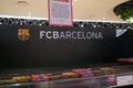 Barcelona, Spain - 5 November 2021: FCB FC Barcelona logo store, Illustrative Editorial