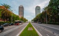 Barcelona, Spain. Oct.19: Twin towers Torre Mapfre and Hotel Arts in Port Olimpic. Barcelona, Spain, Europe. Royalty Free Stock Photo