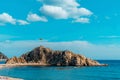 Barcelona, Spain-October 12, 2022. Costa Brava beach and Sa Palomera rock in the town of Blanes, Spain Royalty Free Stock Photo