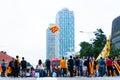 Barcelona, Spain - 14 october 2019: independentists block ronda litoral highway in protest against the prison sentence of catalan