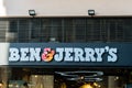 Barcelona, Spain- October 31, 2021. Logo and faÃÂ§ade Ben and Jerry's is an American company in the ice cream manufacturing
