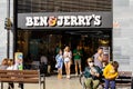 Barcelona, Spain- October 31, 2021. Logo and faÃÂ§ade Ben and Jerry's is an American company in the ice cream manufacturing