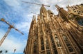 Sagrada Familia with cranes