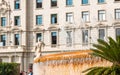 BARCELONA, SPAIN - OCTOBER 3, 2017: View of the city fountain. Copy space for text.