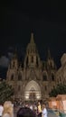 Barcelona Spain panoramic city views at night Royalty Free Stock Photo