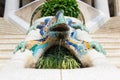 Barcelona, Spain, Park Guell - colorful mosaic sculpture