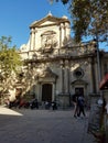 Barcelona, Spain - 2018.10.24.: Placa de la Barceloneta square in Barcelona Spain