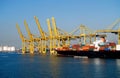 Container Ship in Port Barcelona Spain Royalty Free Stock Photo