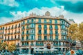 BARCELONA, SPAIN - SEPT 02, 2014: Beautiful landscape of the urban view Barcelona, Catalonia.The most popular city in the