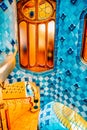 BARCELONA, SPAIN - SEPT  04, 2014: Interior and inner chambers Gaudi`s  creation-house Casa Batlo. The building that is now Casa Royalty Free Stock Photo