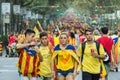BARCELONA, SPAIN - SEPT. 11: Teenagers manifasteting ingependence on the strret of Barcelona