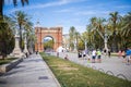 Barcelona, Spain - September 20, 2021: The Arc the Triomf or Arc de Triumph. Classic archway, built as main entrance to the world Royalty Free Stock Photo