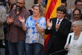 Catalan President Puigdemont receiving population that will help with referendum