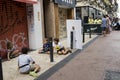 A company of children plays a ball outdoors