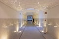 Barcelona, Spain - September 19, 2021: Corridor with the doors of the surgical area in the background inside of Hospital of the