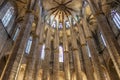 Barcelona, Spain - September 21, 2021: Dome of church Santa MarÃÂ­a del Mar inside the basilica located in the city of Barcelona, Royalty Free Stock Photo