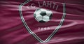 Barcelona, Spain - 17 September 2022: Lahti football club, soccer team logo. Loop animation, Illustrative Editorial