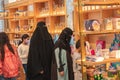 Barcelona, Spain - September 19, 2021: Muslim women wearing a Burka, traditional clothing worn by women in some Islamic countries