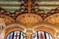 Barcelona, Spain-September 27, 2021: Palau de la MÃÂºsica Catalana. The mission the Foundation is to promote music, particularly Royalty Free Stock Photo