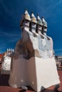 Rooftop of the house Casa Batllo designed by Antoni Gaudi Royalty Free Stock Photo