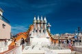 Rooftop of the house Casa Batllo designed by Antoni Gaudi Royalty Free Stock Photo