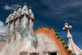 Rooftop of the house Casa Batllo designed by Antoni Gaudi Royalty Free Stock Photo