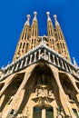Barcelona, Spain, September 20, 2019. The Sagrada Familia, is a huge Roman Catholic basilica in Barcelona, Spain designed by