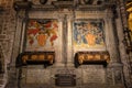 Barcelona, Spain - September 19, 2021: Sepulchres of the Counts of Barcelona inside of Cathedral of the Holy Cross and Saint Royalty Free Stock Photo