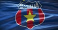 Barcelona, Spain - 17 September 2022: Steaua Bucuresti football club, soccer team logo. Loop animation, Illustrative