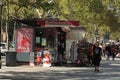 Barcelona, Spain - september 29th, 2019: Kiosk in  Barcelona Royalty Free Stock Photo