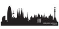 Barcelona Spain city skyline vector silhouette