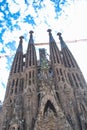 Barcelona, Spain - 14.08.2019: Temple Expiatori de la Sagrada FamÃÆÃÂ­lia, fragments of building design