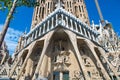 Barcelona, Spain - 14.08.2019: Temple Expiatori de la Sagrada FamÃÂ­lia, fragments of building design