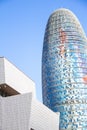 Barcelona Torre Agbar tower in daytime iconic modern designed skyscraper - tall building