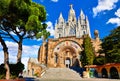 Barcelona, Spain. Tibidabo Cathedral Temple of the Sacred Heart