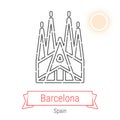 Barcelona, Spain Vector Line Icon