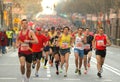 Barcelona street crowded of athletes running