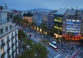 Barcelona streets in historic center at night