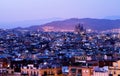 Barcelona in sunset time Royalty Free Stock Photo