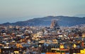 Barcelona in sunset time Royalty Free Stock Photo