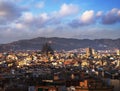 Barcelona in sunset time Royalty Free Stock Photo