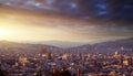 Barcelona in sunset time Royalty Free Stock Photo