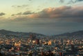 Barcelona in sunset time, Spain Royalty Free Stock Photo