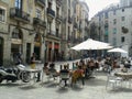 Barcelona, terrace restaurant in the Gothic quarter in public square