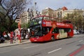 Barcelona Tourist Red bus stop Royalty Free Stock Photo