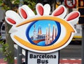 Barcelona turistic bus sign Royalty Free Stock Photo