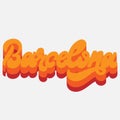 Barcelona. Vector hand drawn lettering isolated.