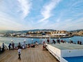 Barcelona view from ferry boat