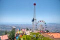 Barcelona viewed from tibidabo amusement park in Spain