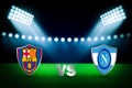 Barcelona Vs Napoli Football Match Championship Background